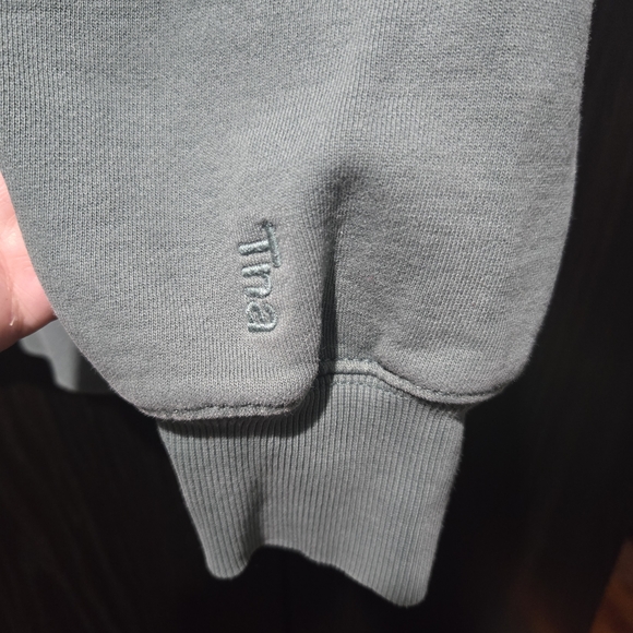 TNA COZYAF Sage Green Crew Neck Sweatshirt Size 1 Small - Picture 4 of 5